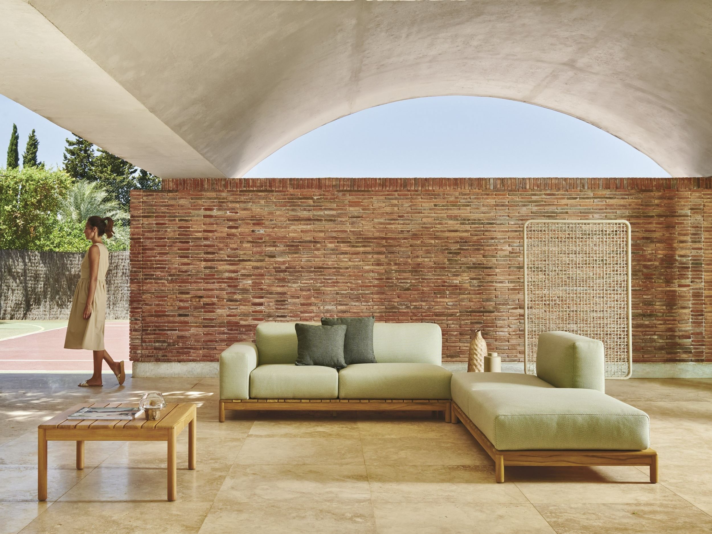 Угловой садовый диван из ткани Varaschin Barcode ARCH-00091023 - Вид №6