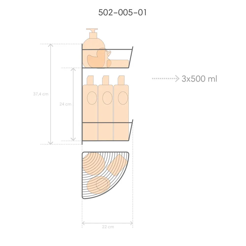 Полка двухъярусная угловая 22х22х37.5 см цвет хром ЧМЗ Модилус STLM-2106429 - Вид №7