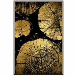 Постер прямоугольный на художественной бумаге 80х60 см "Спилы деревьев" EVENHOME ДИЗАЙНЕРСКИЕ 00-3878747 Золото;черный