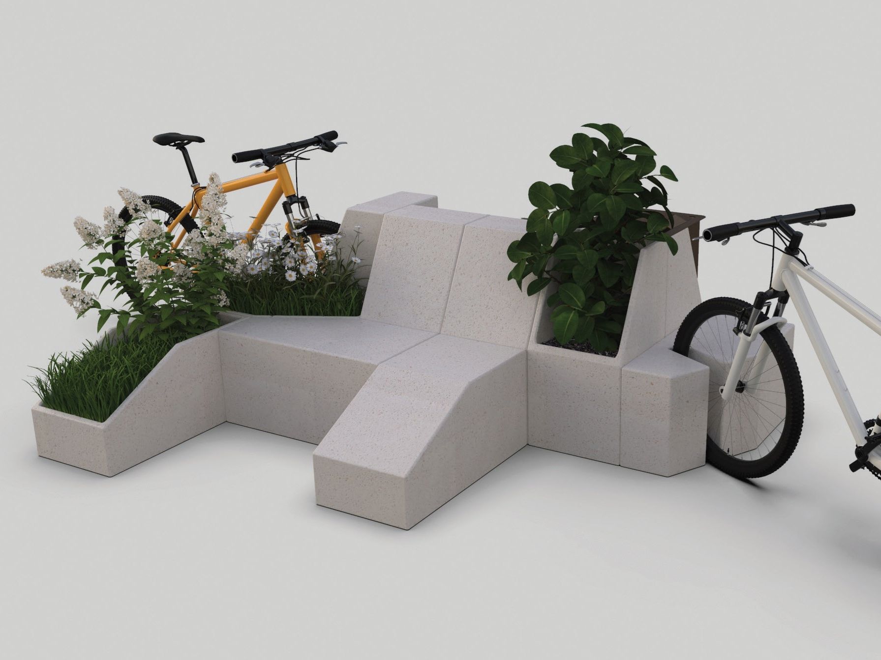 Реконструированная каменная модульная скамья со спинкой Viscio Urban Design Modula ARCH-00127949 - Вид №6