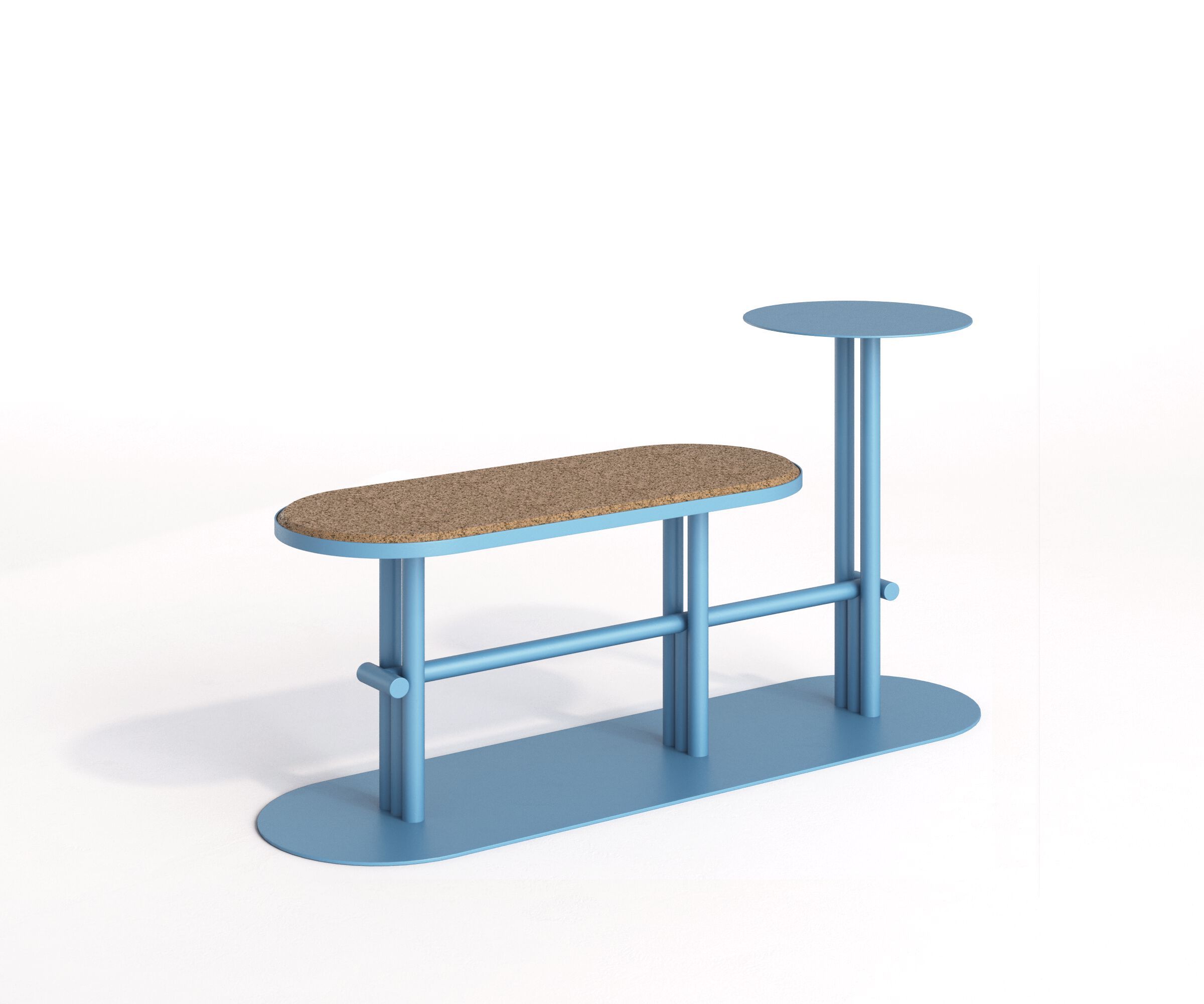 Стальная и пробковая садовая скамейка с журнальным столиком Joyf точка ARCH-00150615 - Вид №8