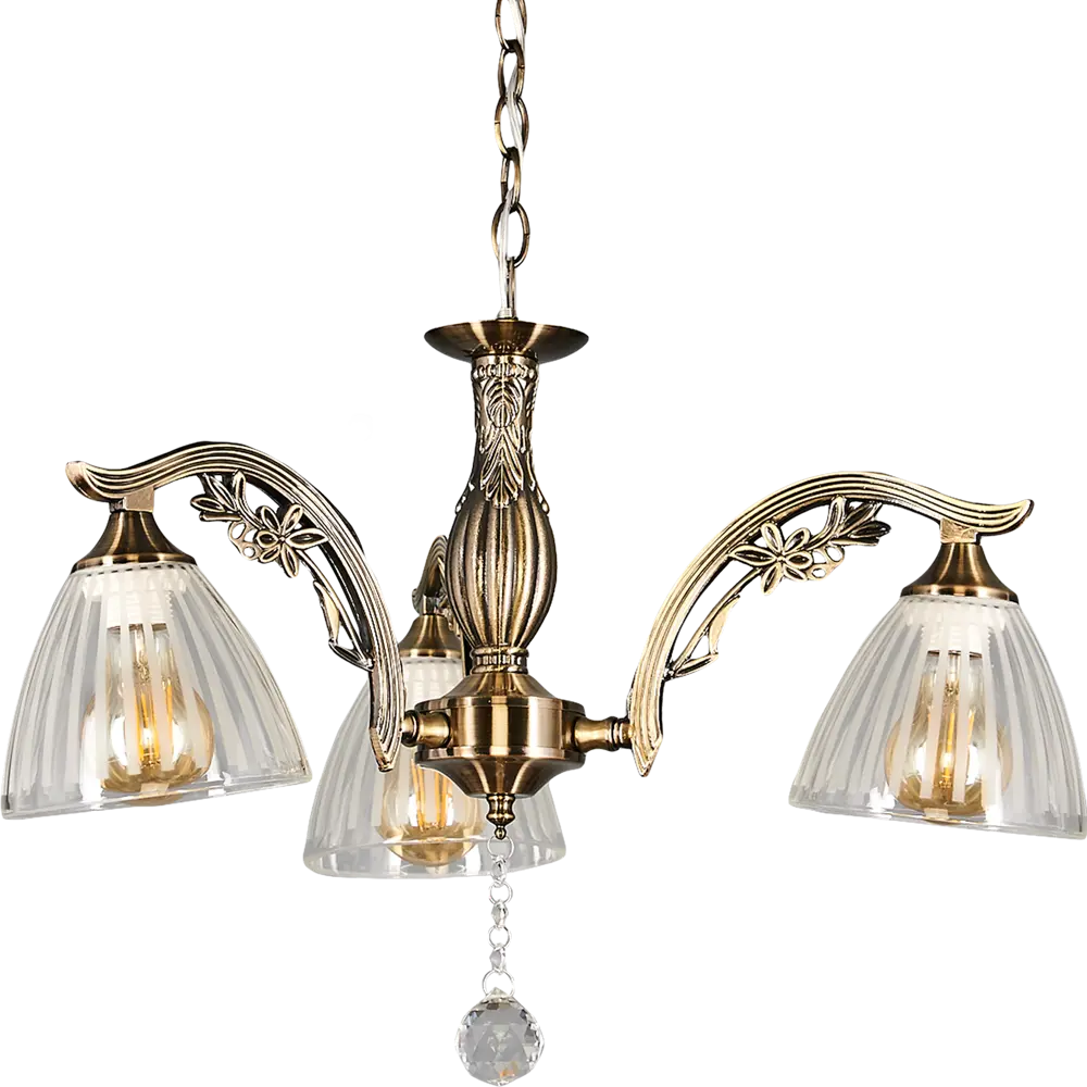 Люстра подвесная Wink Герда N3880/3, 3 лампы, 9 м², цвет бронза/бесцветный STLM-2068167 - Вид №3