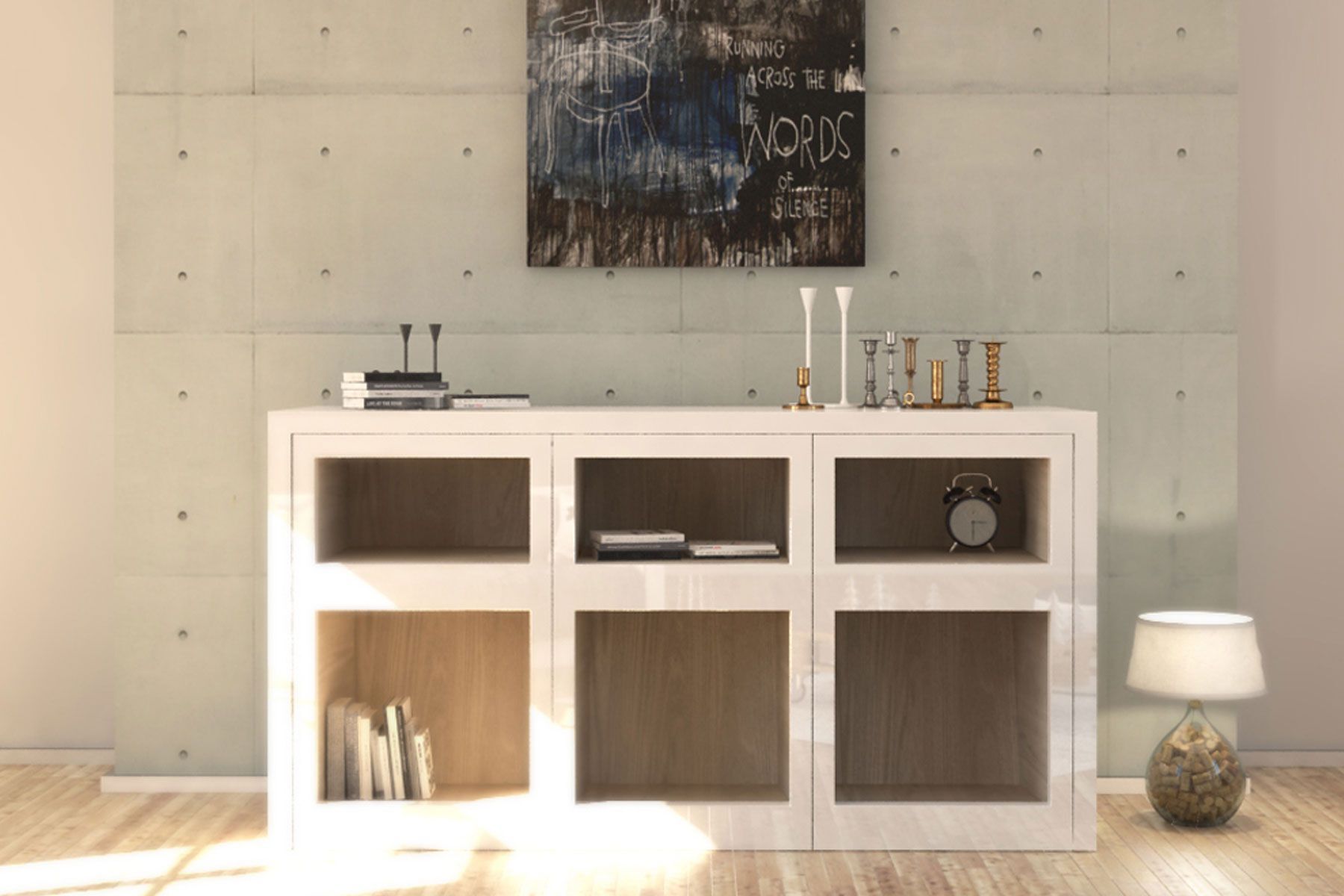 Прямоугольная деревянная консоль со встроенными сиденьями Concepticon GUESTOCK ARCH-00061520 - Вид №2