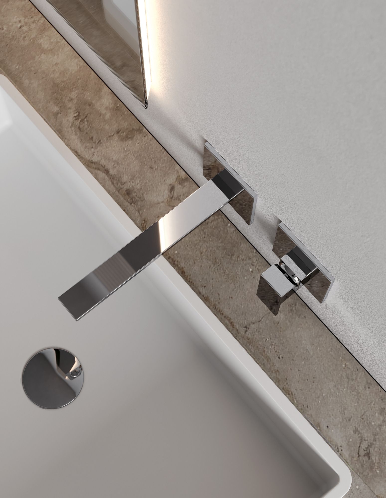 Латунь однорычажный настенный смеситель для раковины Rubinetterie Treemme Q30 ARCH-00064367 - Вид №1