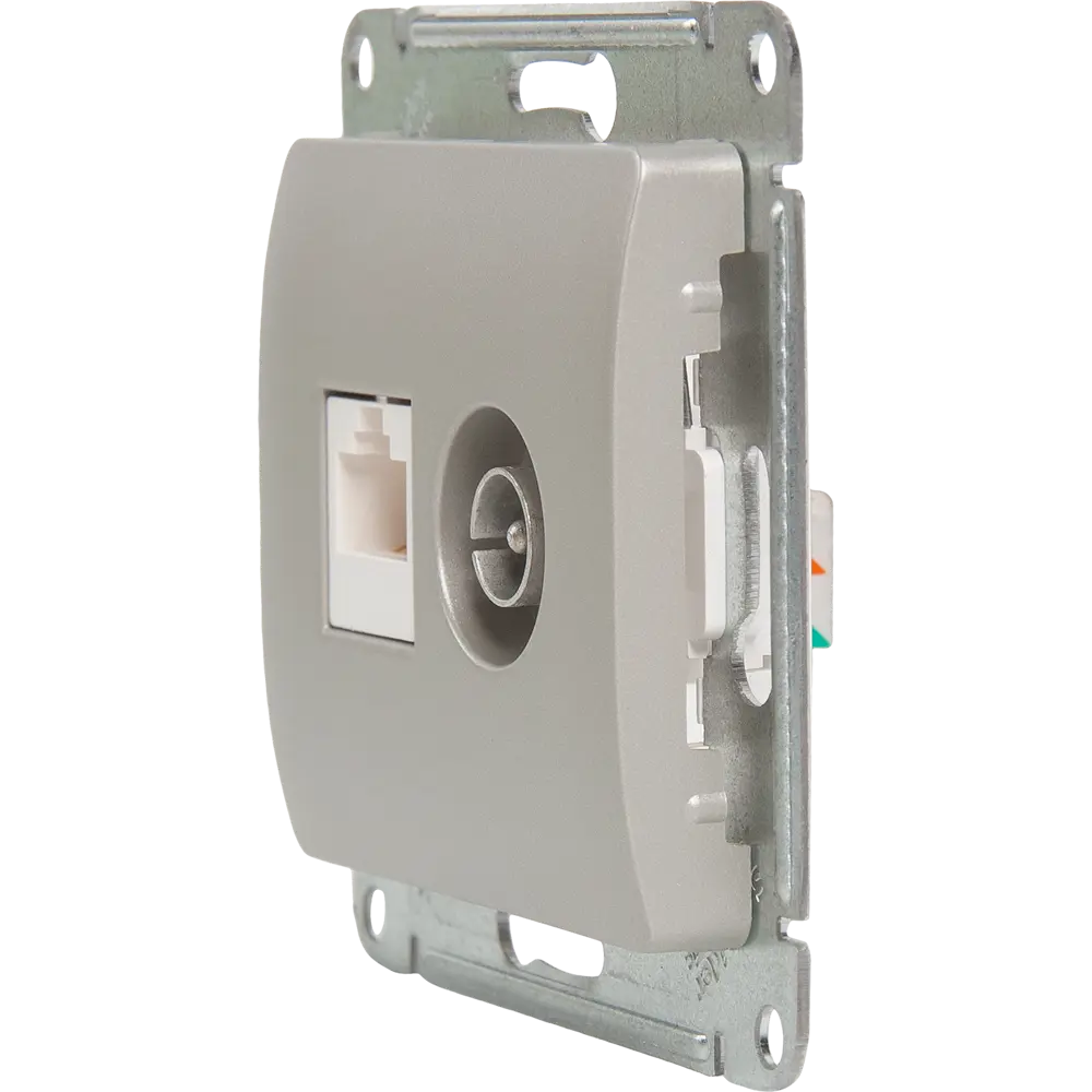 Schneider Electric Glossa — Двойная розетка RJ45+TV для скрытого монтажа 84693608 STLM-0053752 - Вид №4