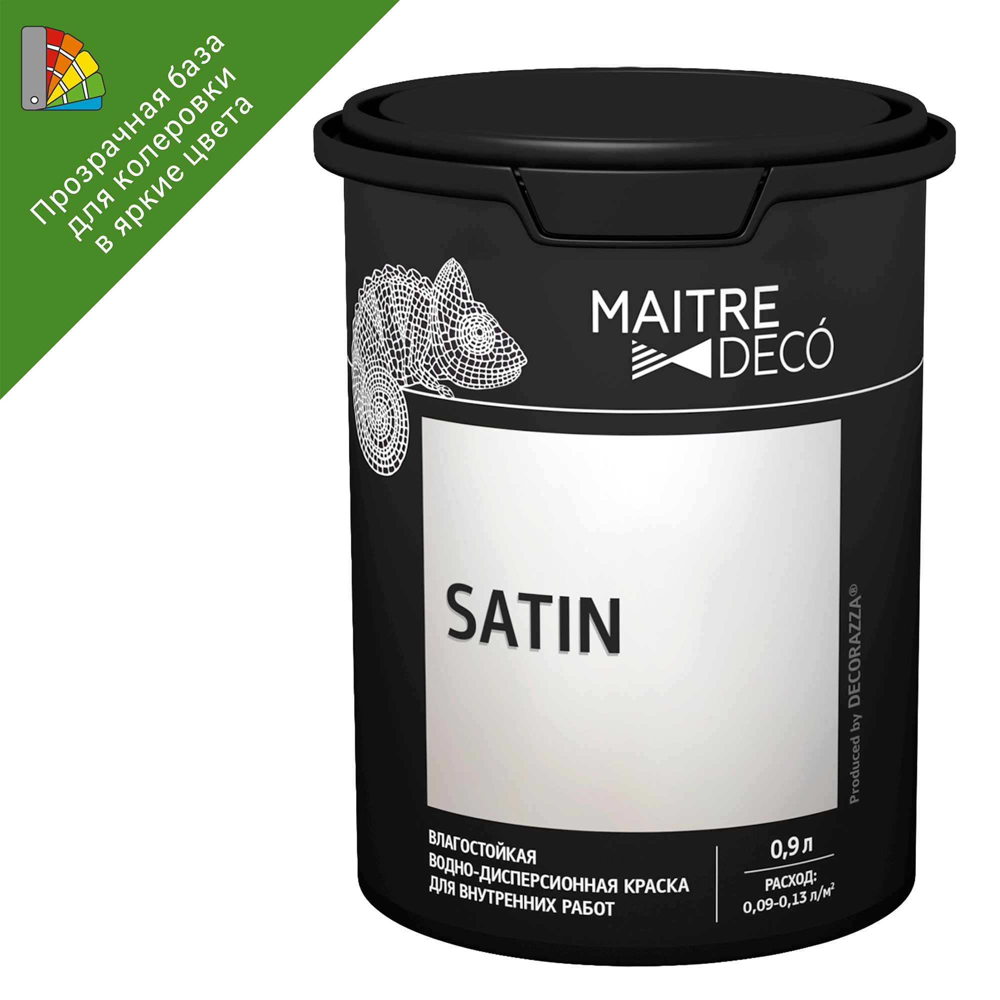 82891625 Краска для колеровки для стен и потолков Satin База C 0.9 л STLM-0037617 MAITRE DECO