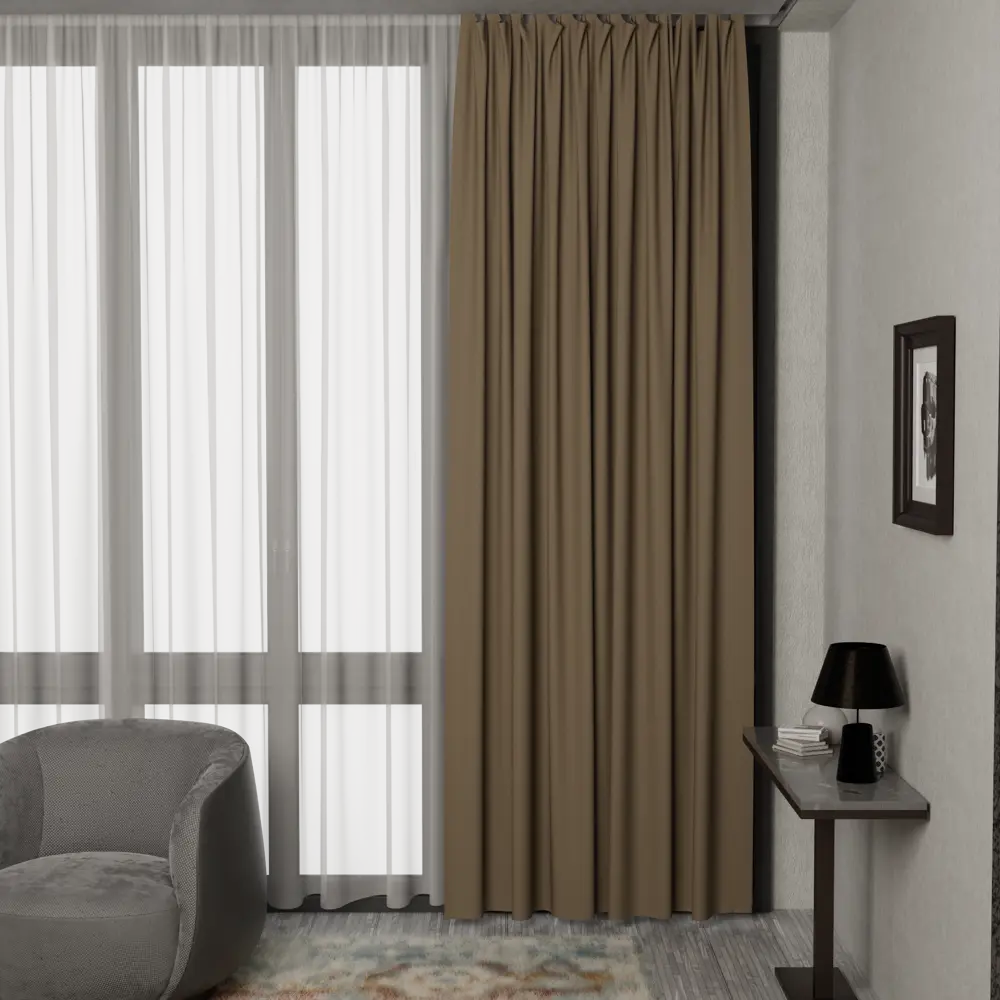Штора блэкаут Garden со скрытыми петлями 200×280 см светло-коричневая 89426489 STLM-1569266