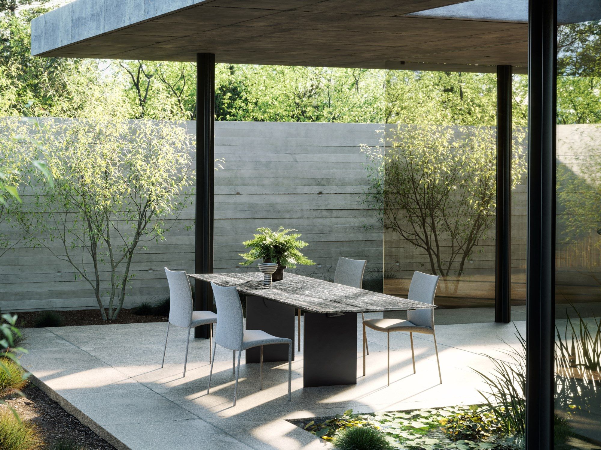 Выдвижной садовый стол из натурального камня Draenert ATLAS OUTDOOR ARCH-00134659 - Вид №1