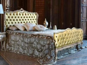 Arnaboldi Interiors Кровать из экокожи с изголовьем капитоне Chippendale