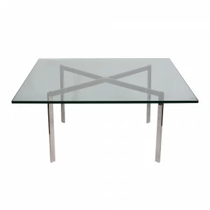 Журнальный столик стеклянный с металлическими ножками Barcelona Style Coffee Table SOHO DESIGN BARCELONA 131570 Прозрачный