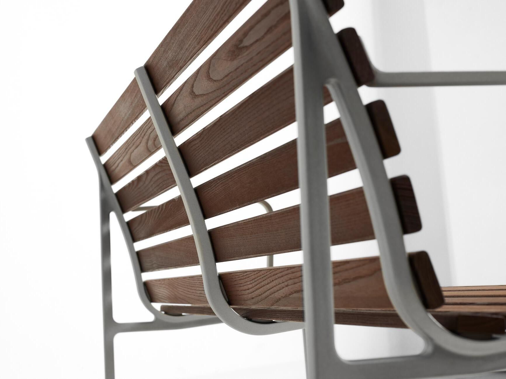 Садовая скамейка из ясеня с подлокотниками и спинкой Hay Траверс ARCH-00090628 - Вид №2