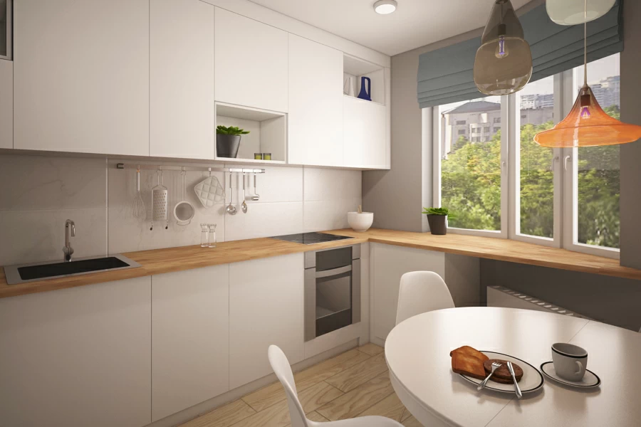 Дизайн кухни с эркером в домах серии п44т - примеры интерьера