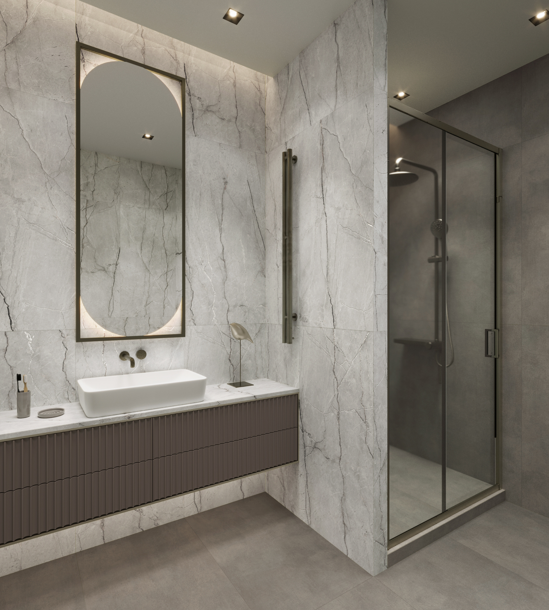 Керамогранит CONDOR LIGHT GREY 60х120 Arcadia Ceramica CR4013-A - Вид №1