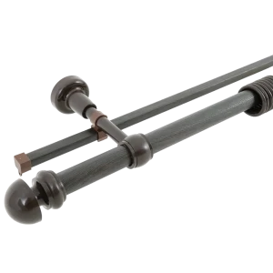 Карниз двухрядный 200 см металл/пластик цвет коричневый