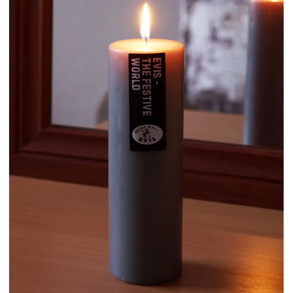 Свеча столбик Цилиндр средняя серая 10 см EVIS STLM-2163646 - Вид №2
