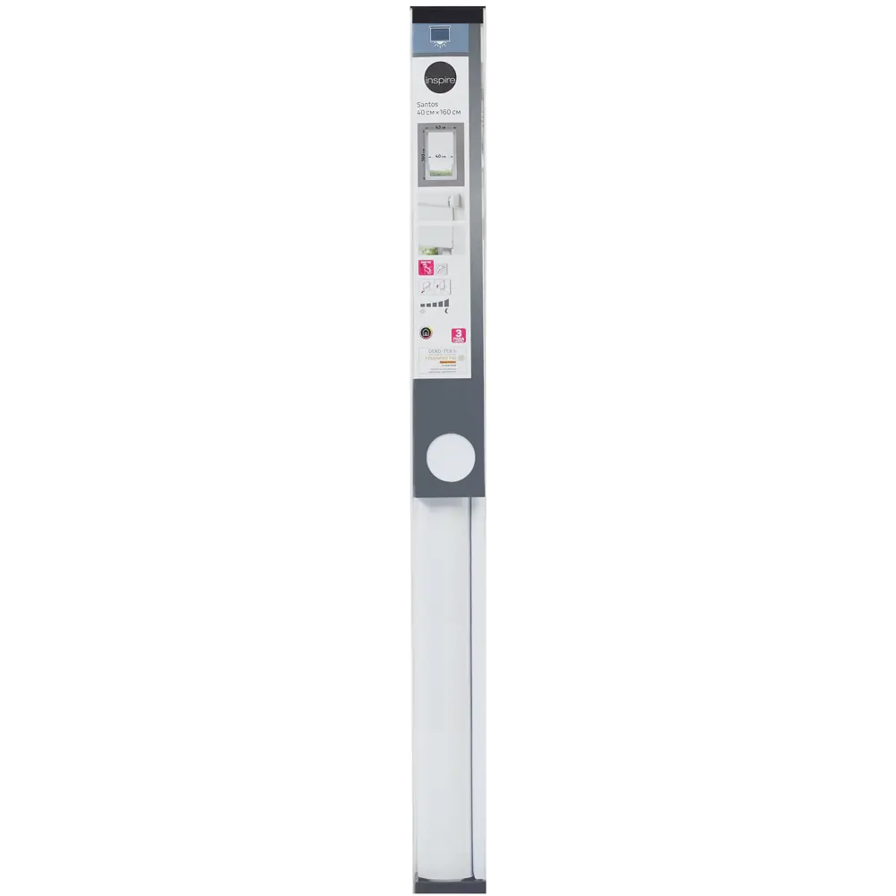 Штора рулонная блэкаут Inspire Santos 40x160 см белая White 0 STLM-2099699 - Вид №5