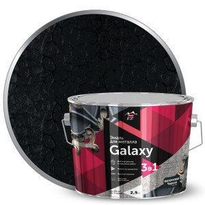 84871681 Эмаль по металлу Galaxy молотковая цвет черный 2.5 л STLM-0056714 PARADE