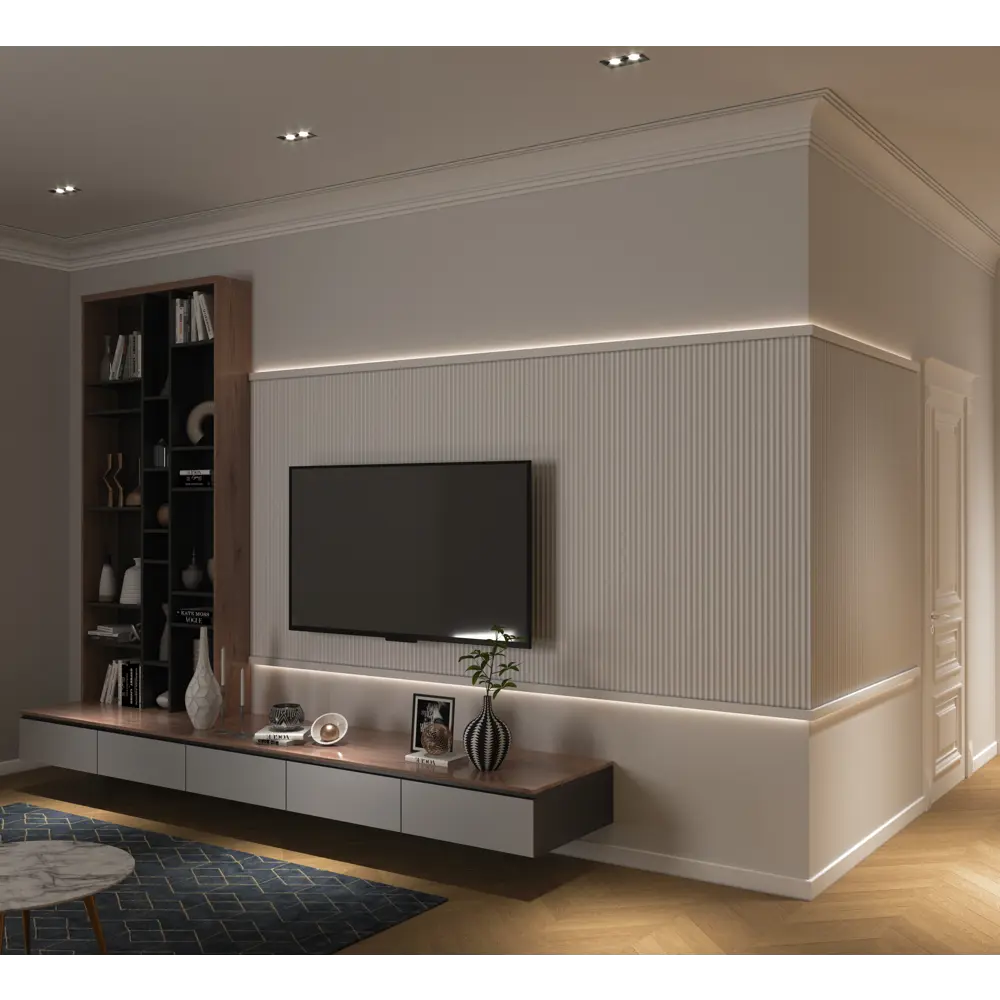 Молдинг настенный полистирол ударопрочный Decomaster DD901 белый 10x150x2000 мм DECOR-DIZAYN STLM-2028124 - Вид №4