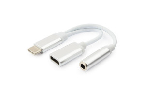 16206368 Переходник USB USB Type-C/Jack3.5 F+Type-C F блистер CCA-UC3.5F-02-W Cablexpert