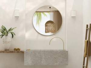 Одиночный подвесной умывальник из натурального камня