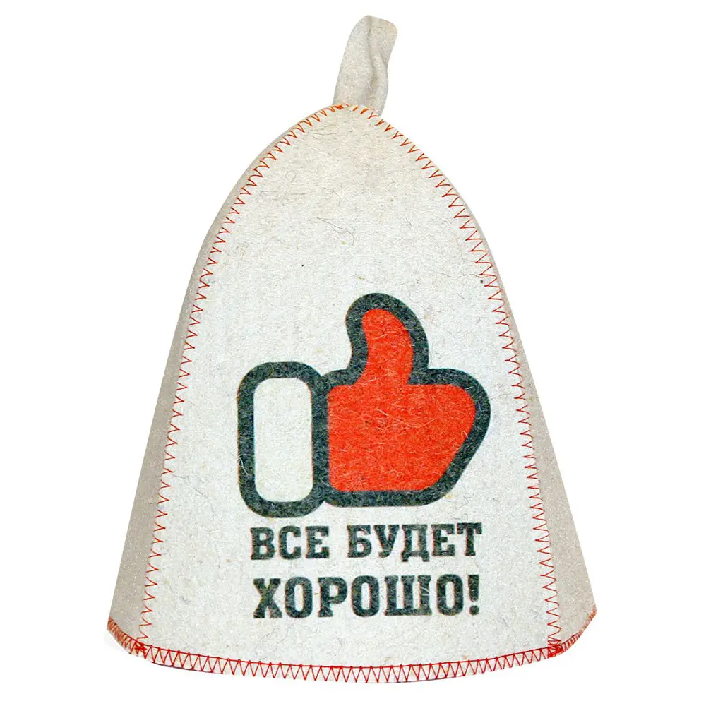 Шапка для бани с новогодним принтом войлок цвет белый Santreyd STLM-2010435