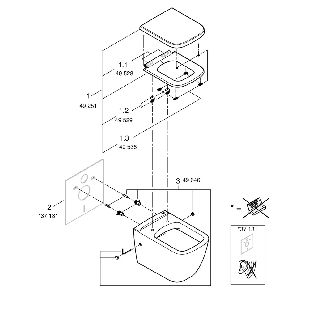 Унитаз подвесной Grohe Clova Ceramic з микролифтом STLM-2047179 - Вид №6