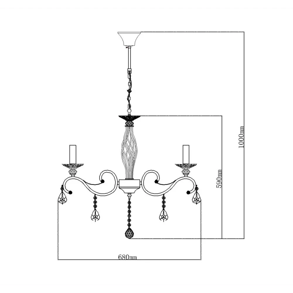 Люстра хрустальная подвесная Виктория 8xE14x60 Вт, металл/стекло, цвет бронза WINK STLM-2096439 - Вид №11