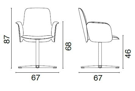 Кожаный спиц поворотный стул Fasem Electa ARCH-00146817 - Вид №9