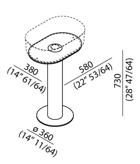 Отдельно стоящая раковина из Cristalplant® Agape Immersion ARCH-00004287