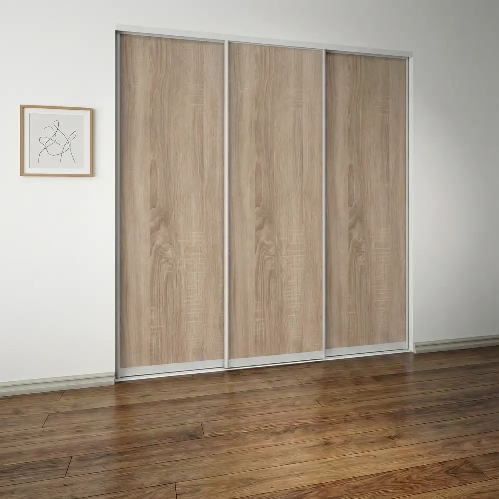 Дверь-купе KONSENSA 255.5x80.4 см МДФ цвет дуб сонома профиль матовое серебро STLM-2209636 - Вид №11