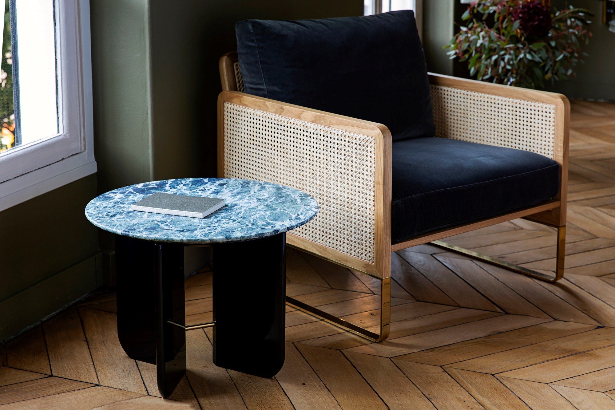 Винтажное стильное бархатное съемное мягкое кресло RED EDITION плетеная ARCH-00037426 - Вид №12