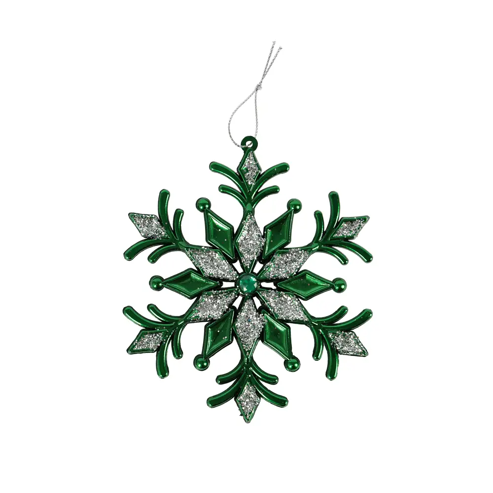 89377716 Новогоднее украшение Снежинка 364 зелено-серебристый STLM-1364875 Santreyd  - Вид №1