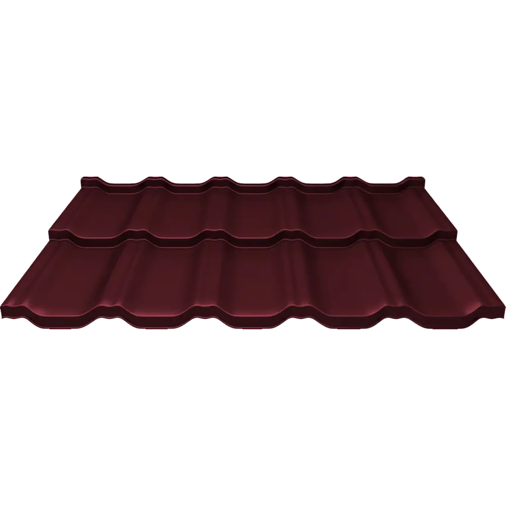 Металлочерепица 0.5 мм ГОСТ 720x1180 мм RAL 3005 красный Grand Line STLM-2069205 - Вид №1