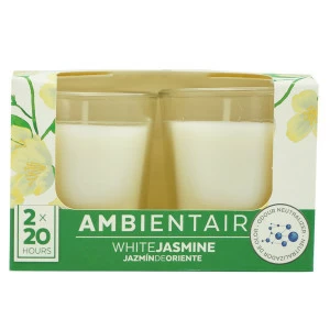 Свечи ароматические 2 штуки "Белый жасмин" AMBIENTAIR  00-3881034 Белый