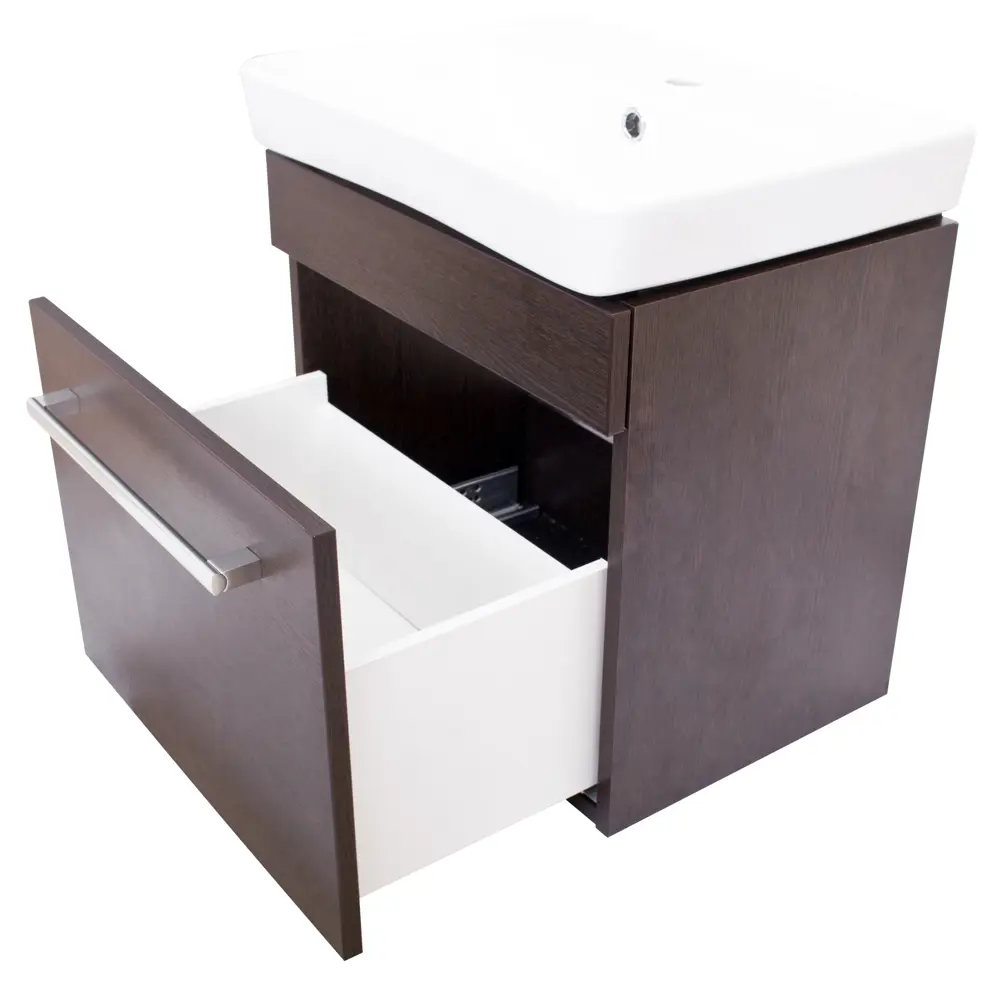 Тумба под раковину подвесная Aquaton Поль 50 см цвет венге АКВАТОН STLM-2068568 - Вид №2