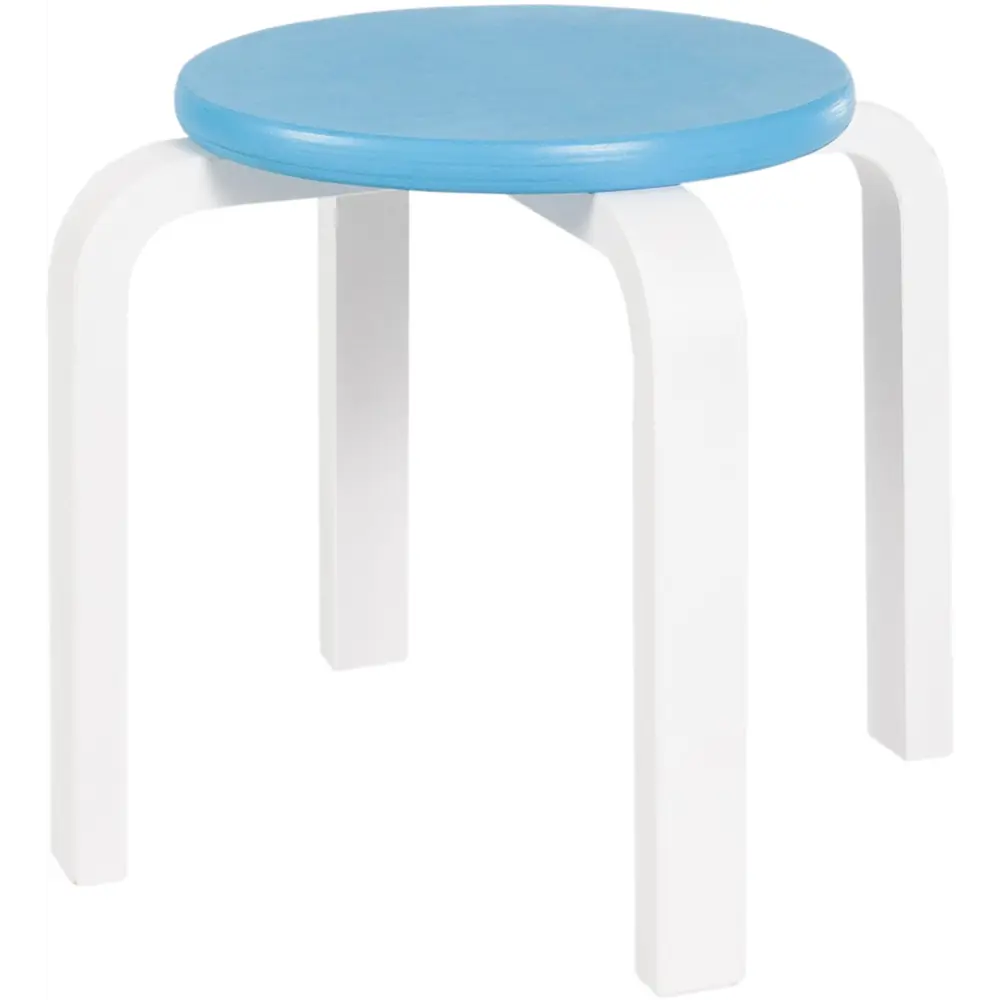 Табурет детский Ромашка 36x26x36 см дерево цвет бело-голубой Santreyd STLM-2183916