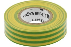 17614956 Изоляционная лента 0,13x19 мм, 20 м, желто-зеленая HT1P286 Hogert Technik