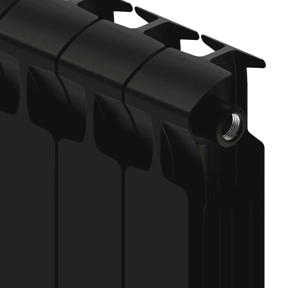 Радиатор секционный Rifar Monolit M50008RAL9005 500/100 8 секций боковое подключение биметалл черный 82560797 STLM-2144999 - Вид №3