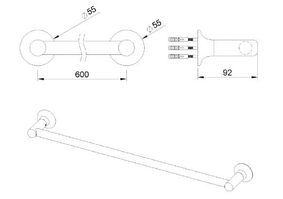 Держатель для полотенец из хромированной латуни rvb TIMES ARCH-00119197 - Вид №2