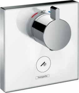 15735400 Стеклянный термостат ShowerSelect HighFlow для скрытого монтажа, для 1 функции и дополнительной розетки Hansgrohe