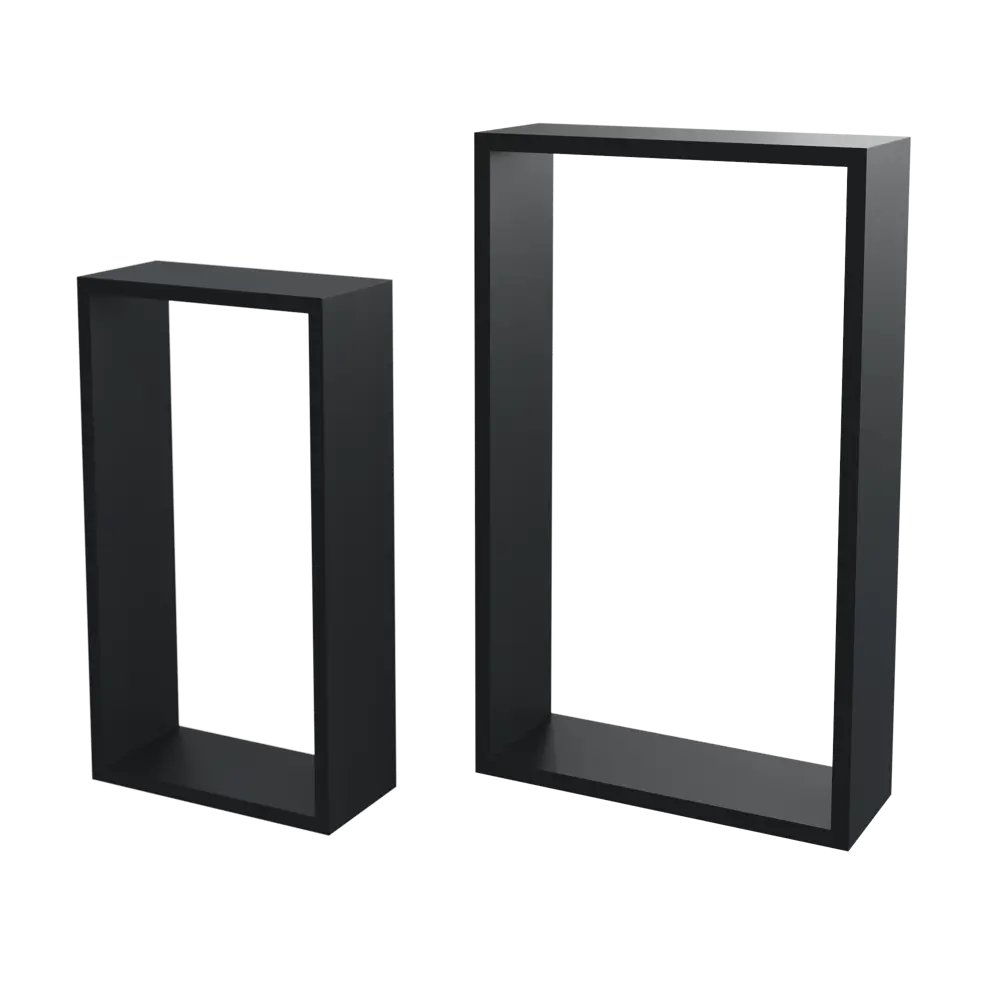 Полка настенная Spaceo 45x27 см/40x22 см МДФ цвет чёрный 2 шт STLM-2157978 - Вид №1