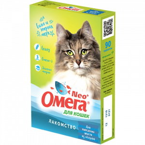 ПР0051268 Витаминное лакомство для кошек Для выведения шерсти из желудка Омега Neo+