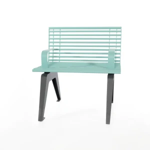 Скамейка Punto design Aria 80х72х83 см сталь серый/голубой