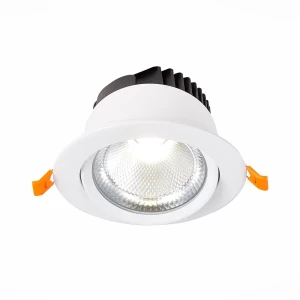 Светильник точечный светодиодный встраиваемый ALMA LIGHT ALD00154WH-3000K-LED.1x15W под отверстие 95 мм 5 м² теплый белый свет цвет белый