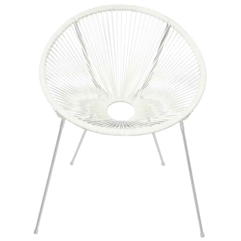 Стул садовый Акапулько 69x78.5x71.5 см сталь/искусственный ротанг белый Santreyd STLM-2078512 - Вид №2