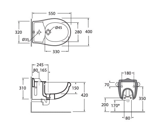 Керамическое подвесное биде Azzurra Ceramica Jubilaeum ARCH-00032571 - Вид №4