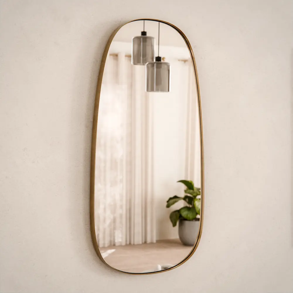 Зеркало декоративное KREAFORTA Glam Brass овальное 40x78 см металл цвет золотистый STLM-2181402 - Вид №6