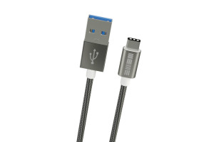 17458446 Кабель TypeC-USB A USB3.0 длина 1.0m нейлон Space Gray, B201, 51823 Interstep