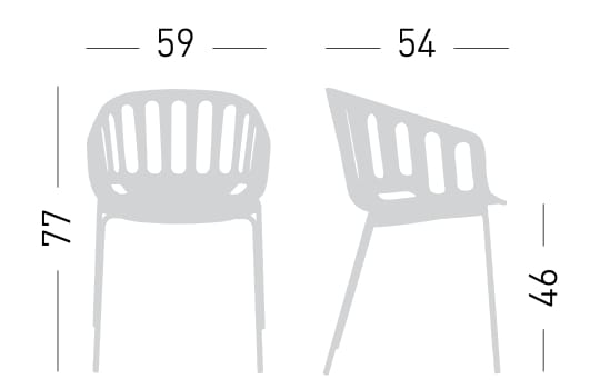 Стул инженерного пластика с металлическим каркасом GABER корзина ARCH-00010418 - Вид №3