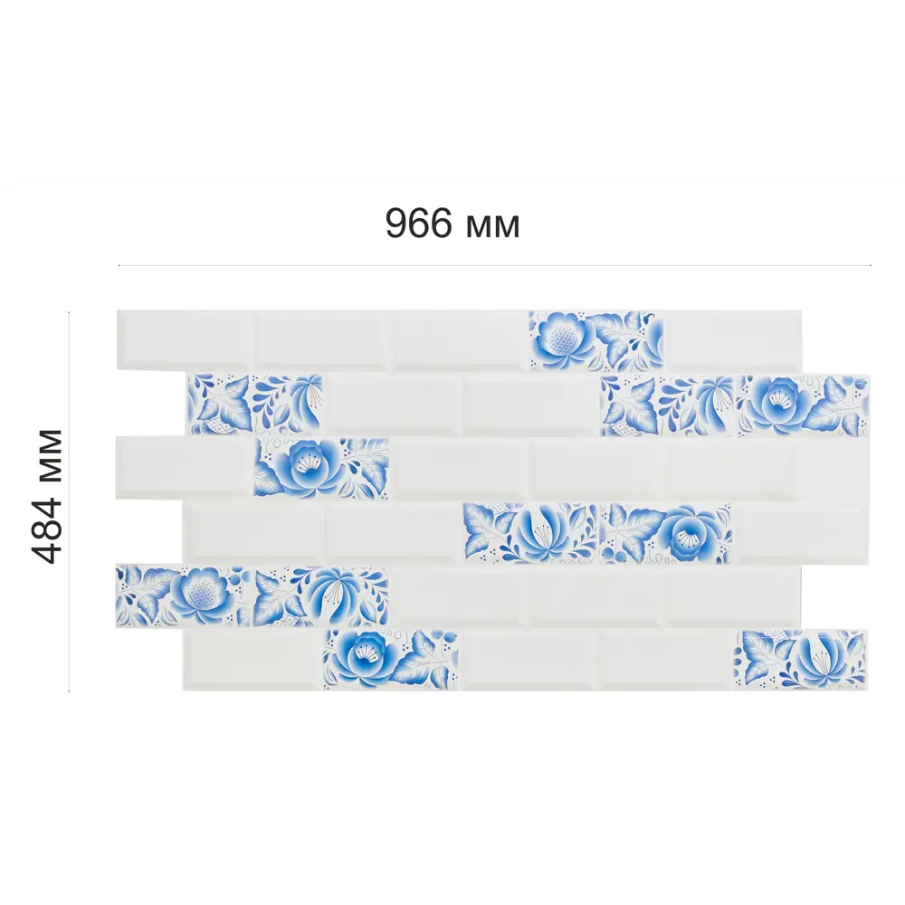 Панель ПВХ листовая 0.3 мм 966х484 мм Гжель 0.47 м² GRACE STLM-2019667 - Вид №4